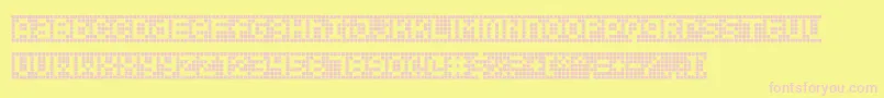 Squarodynamic10 Font – Pink Fonts on Yellow Background