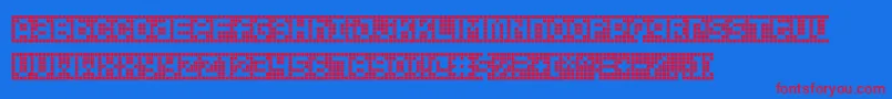 Squarodynamic10-Schriftart – Rote Schriften auf blauem Hintergrund
