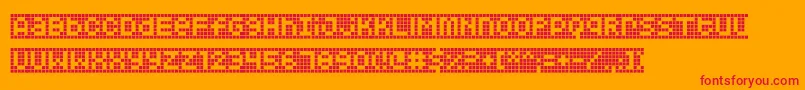 fuente Squarodynamic10 – Fuentes Rojas Sobre Fondo Naranja