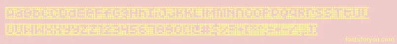 Squarodynamic10-Schriftart – Gelbe Schriften auf rosa Hintergrund