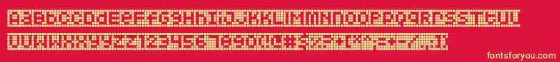 Squarodynamic10 Font – Yellow Fonts on Red Background