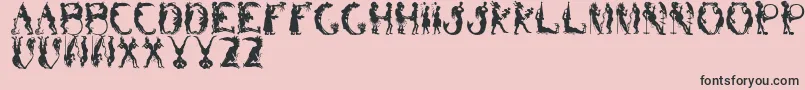 フォントBizarroRegular – ピンクの背景に黒い文字