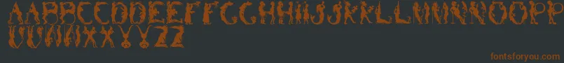BizarroRegular-fontti – ruskeat fontit mustalla taustalla