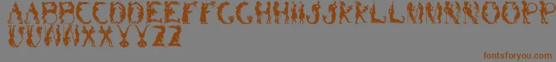 Подробнее о шрифте BizarroRegular Шрифт BizarroRegular – коричневые шрифты на сером фоне