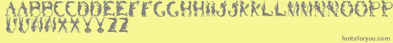 Czcionka BizarroRegular – szare czcionki na żółtym tle