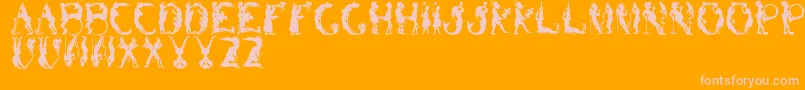 Подробнее о шрифте BizarroRegular Шрифт BizarroRegular – розовые шрифты на оранжевом фоне