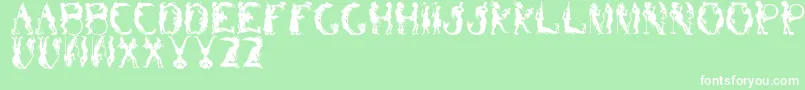 フォントBizarroRegular – 緑の背景に白い文字