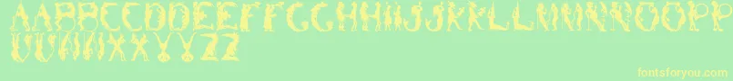 BizarroRegular Font – Yellow Fonts on Green Background