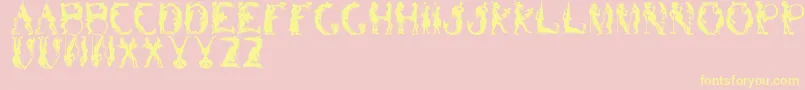 Czcionka BizarroRegular – żółte czcionki na różowym tle