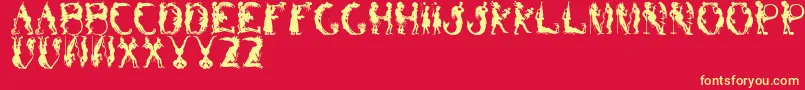fuente BizarroRegular – Fuentes Amarillas Sobre Fondo Rojo