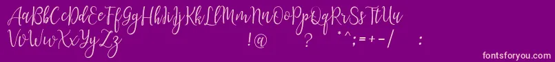 LanaraScriptDemo Font – Pink Fonts on Purple Background