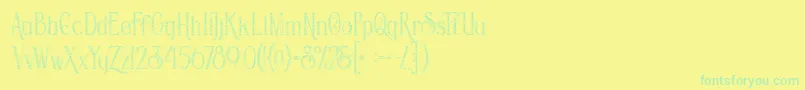 Savanainlinegridgrunge Font – Green Fonts on Yellow Background