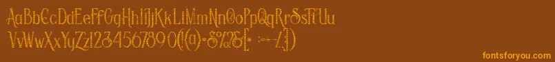 Savanainlinegridgrunge Font – Orange Fonts on Brown Background