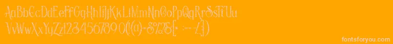 フォントSavanainlinegridgrunge – オレンジの背景にピンクのフォント