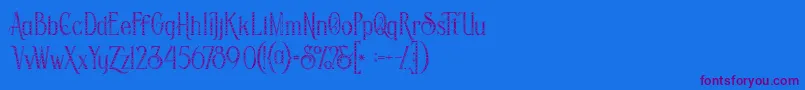 Savanainlinegridgrunge Font – Purple Fonts on Blue Background