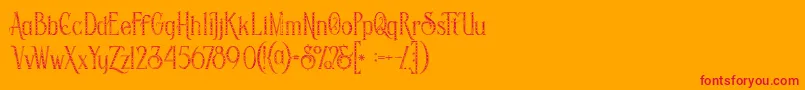 Savanainlinegridgrunge Font – Red Fonts on Orange Background