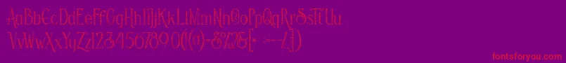 Czcionka Savanainlinegridgrunge – czerwone czcionki na fioletowym tle