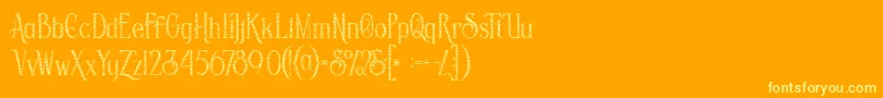 Savanainlinegridgrunge Font – Yellow Fonts on Orange Background