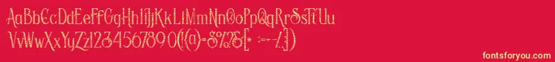 Savanainlinegridgrunge Font – Yellow Fonts on Red Background