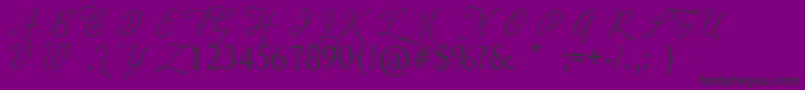 AdiosScriptCapsIi Font – Black Fonts on Purple Background