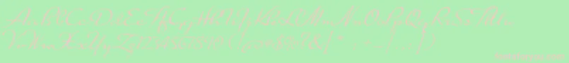 SuaveScript-Schriftart – Rosa Schriften auf grünem Hintergrund