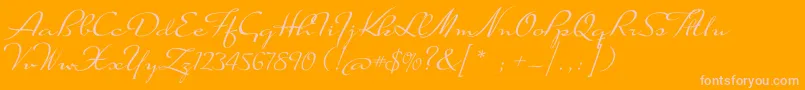 SuaveScript Font – Pink Fonts on Orange Background