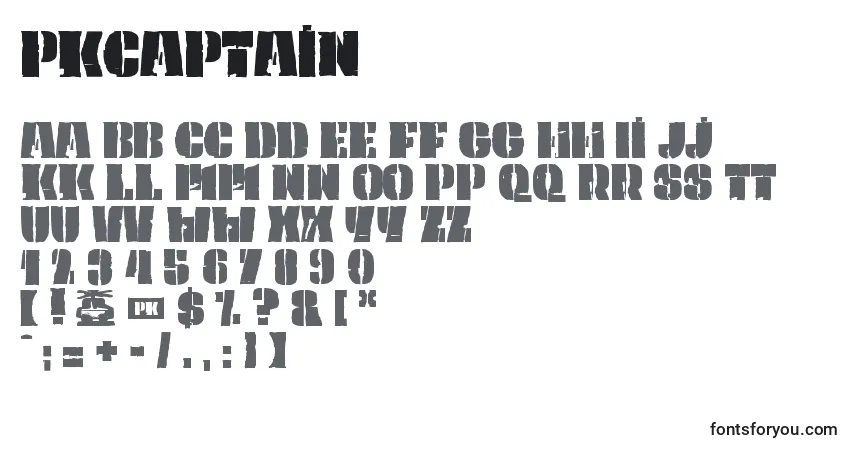 A fonte PkCaptain – alfabeto, números, caracteres especiais