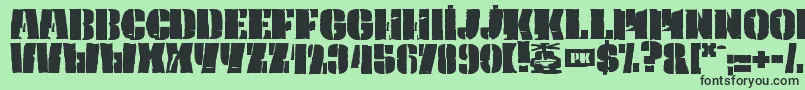 PkCaptain-Schriftart – Schwarze Schriften auf grünem Hintergrund