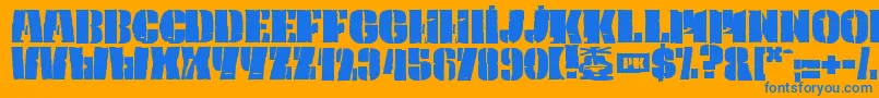 PkCaptain Font – Blue Fonts on Orange Background