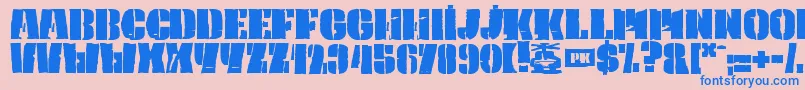 Шрифт PkCaptain – синие шрифты на розовом фоне