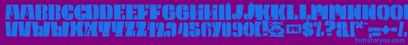 PkCaptain Font – Blue Fonts on Purple Background