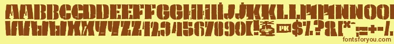 PkCaptain Font – Brown Fonts on Yellow Background