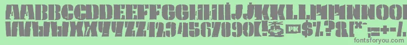 PkCaptain Font – Gray Fonts on Green Background