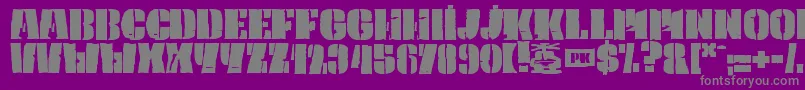フォントPkCaptain – 紫の背景に灰色の文字