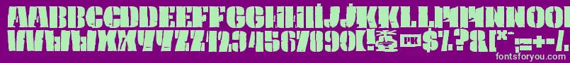 PkCaptain Font – Green Fonts on Purple Background