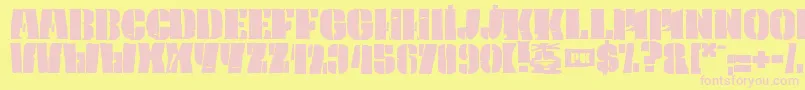 PkCaptain Font – Pink Fonts on Yellow Background