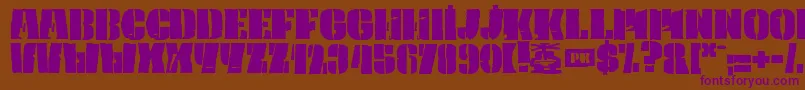 PkCaptain Font – Purple Fonts on Brown Background