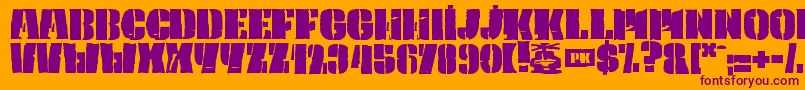 PkCaptain Font – Purple Fonts on Orange Background
