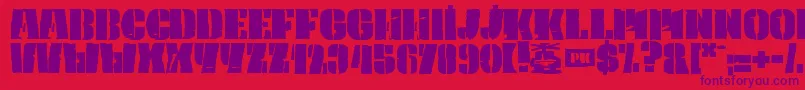 PkCaptain Font – Purple Fonts on Red Background