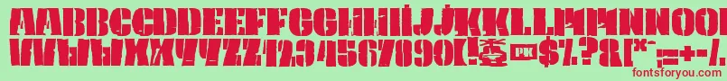 PkCaptain Font – Red Fonts on Green Background