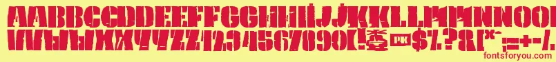 PkCaptain Font – Red Fonts on Yellow Background