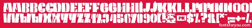 Fonte PkCaptain – fontes brancas em um fundo vermelho