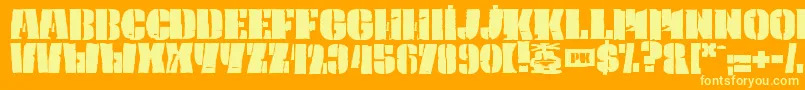 PkCaptain Font – Yellow Fonts on Orange Background