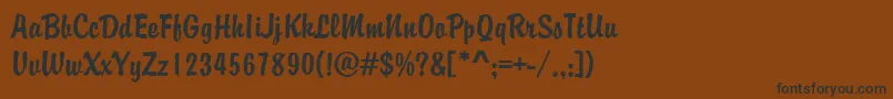 フォントMBrody – 黒い文字が茶色の背景にあります