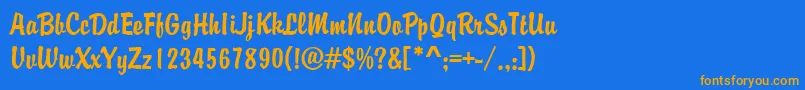 Шрифт MBrody – оранжевые шрифты на синем фоне