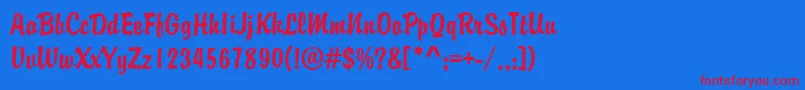 Шрифт MBrody – красные шрифты на синем фоне