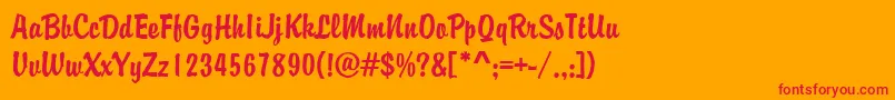 MBrody Font – Red Fonts on Orange Background