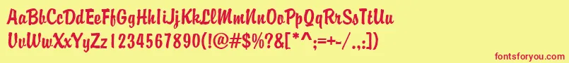 MBrody Font – Red Fonts on Yellow Background