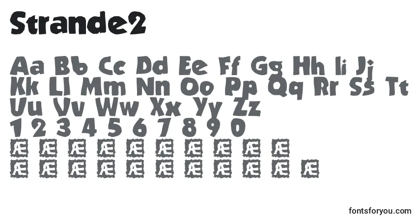 A fonte Strande2 – alfabeto, números, caracteres especiais