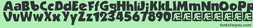 Strande2-Schriftart – Schwarze Schriften auf grünem Hintergrund